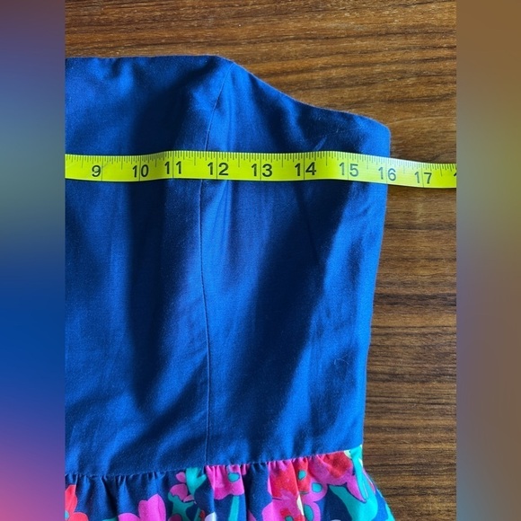 Lilly Pulitzer Lottie Navy Cherry Floral Strapless Dress size 8 - Picture 11 of 13